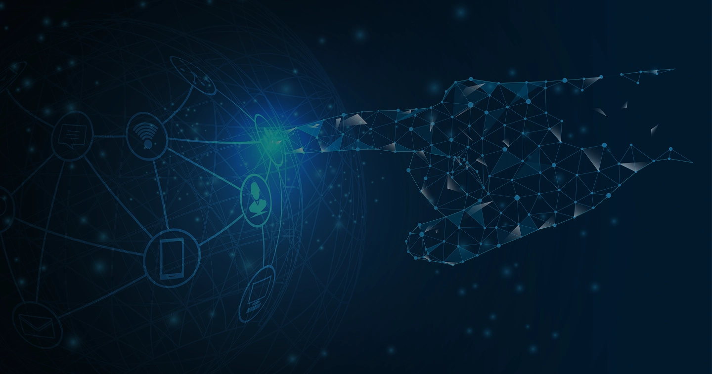 Hintergrundgrafik von Quorix Blink AI Kontaktseite